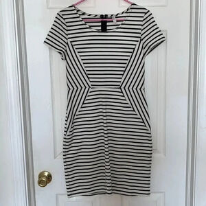 Xhilaration Striped Dress Black White Size M